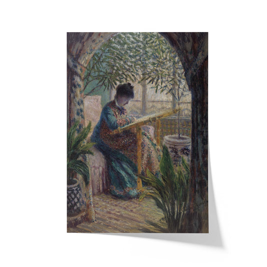 Madame Monet Embroidering | Claude Monet | 1875