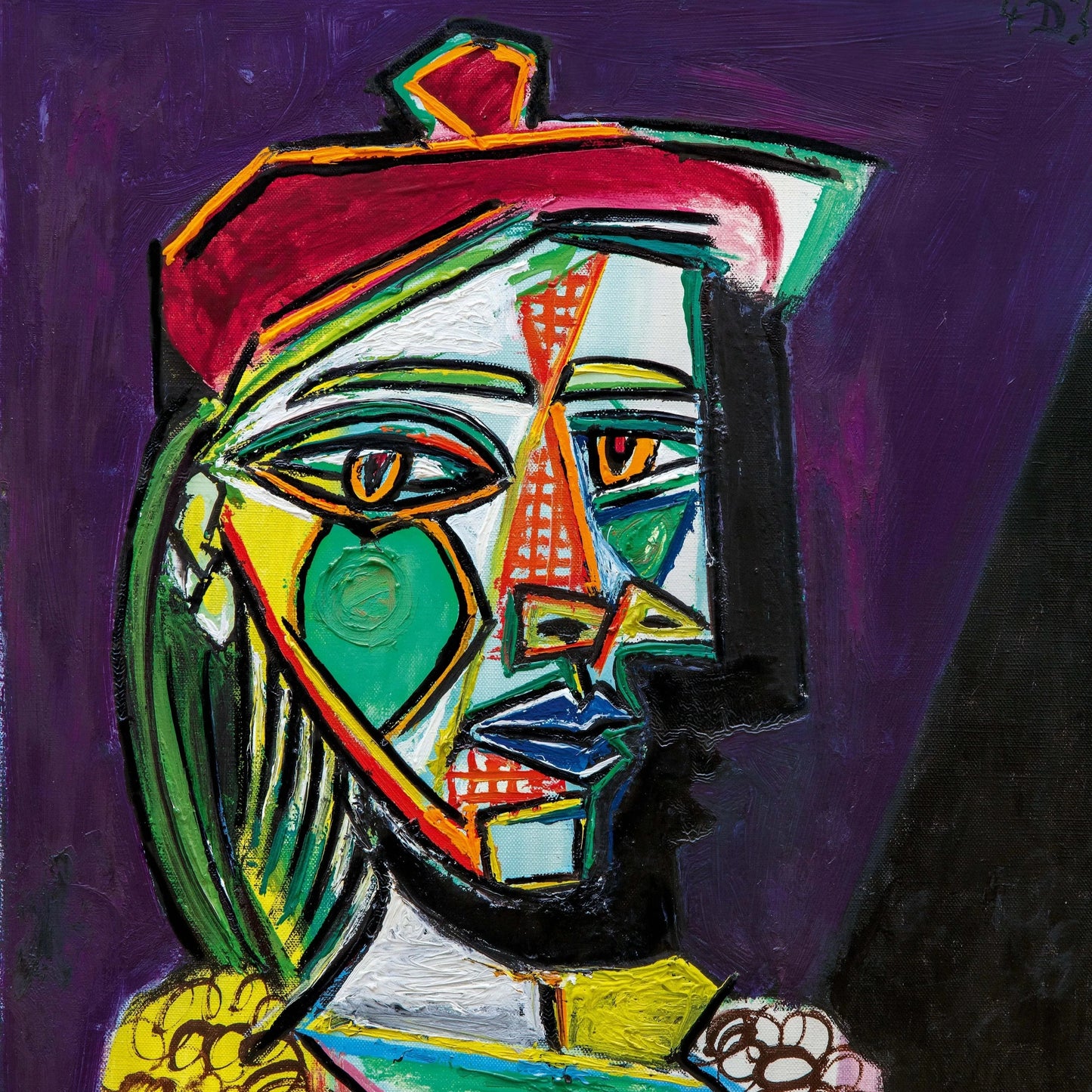 Woman in Beret and Checked Dress | Pablo Picasso | 1937