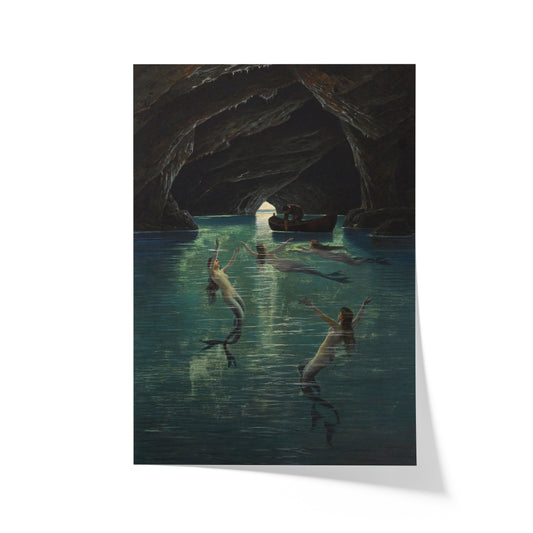 Fisherman and Mermaids in the blue Grotto in Capri | Hermann Corrodi