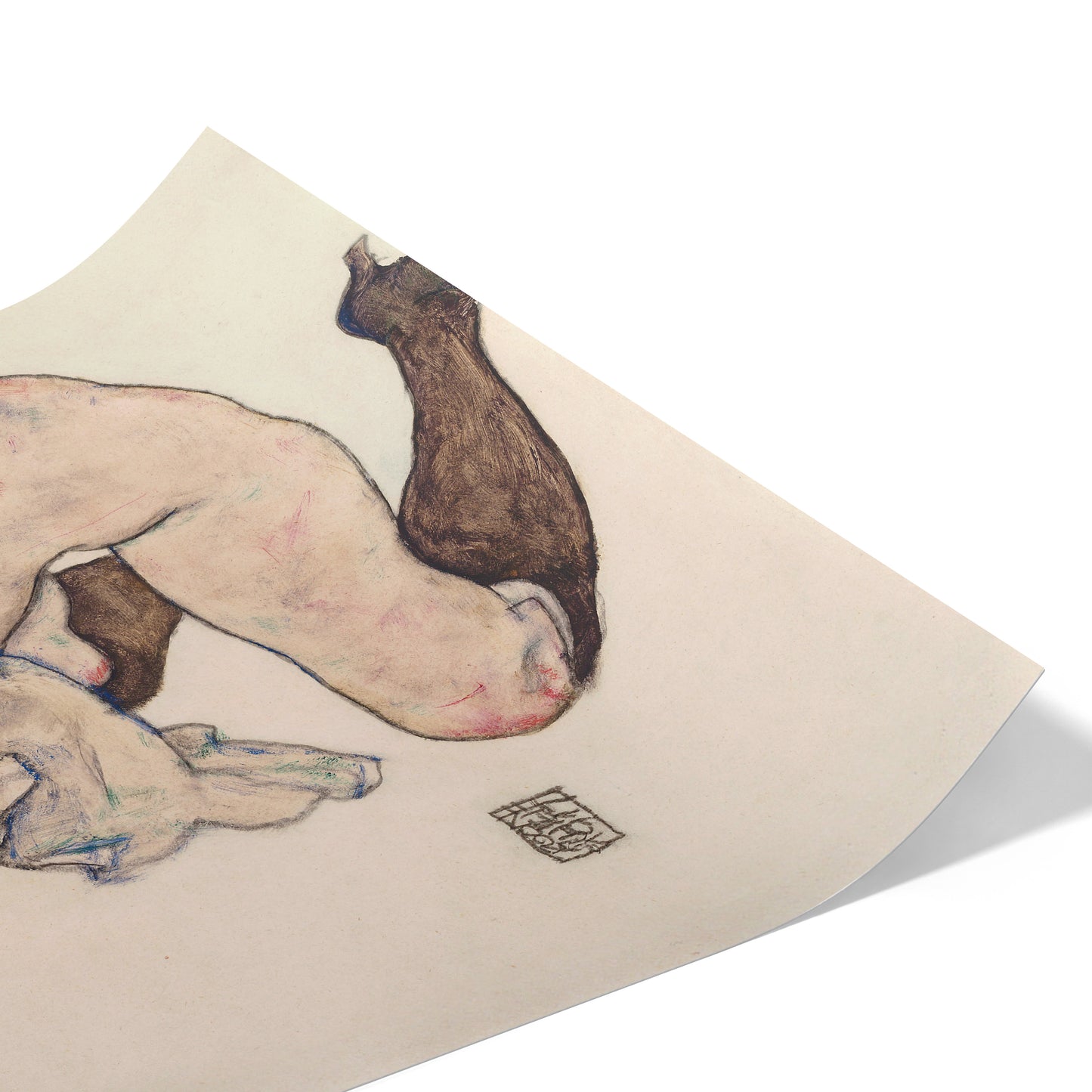 Kneeling girl, Resting on Both Elbows | Egon Schiele | 1917