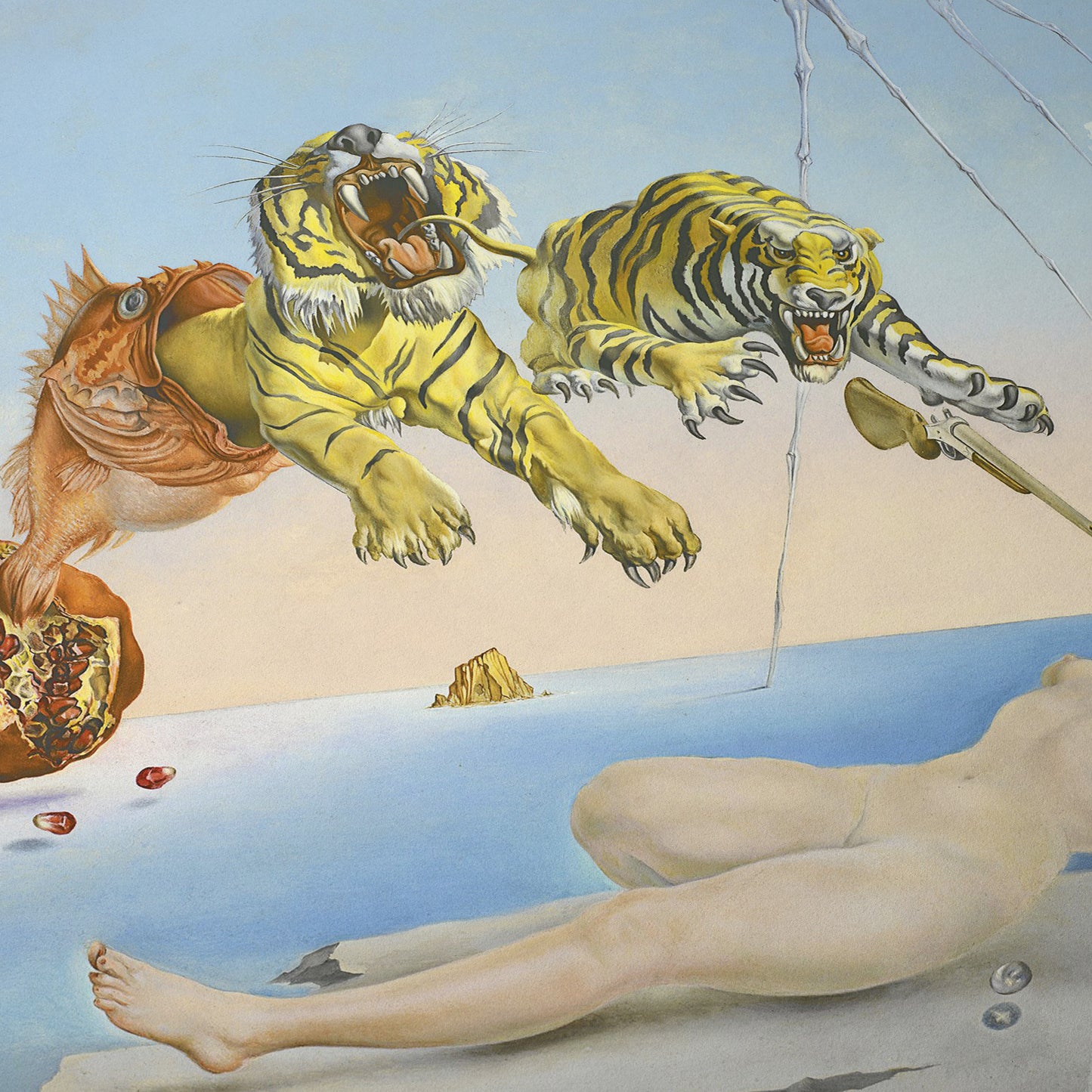 Dream Caused by the Flight of a Bee Around a Pomegranate a Second Before Awakening | Salvador Dalí | 1944