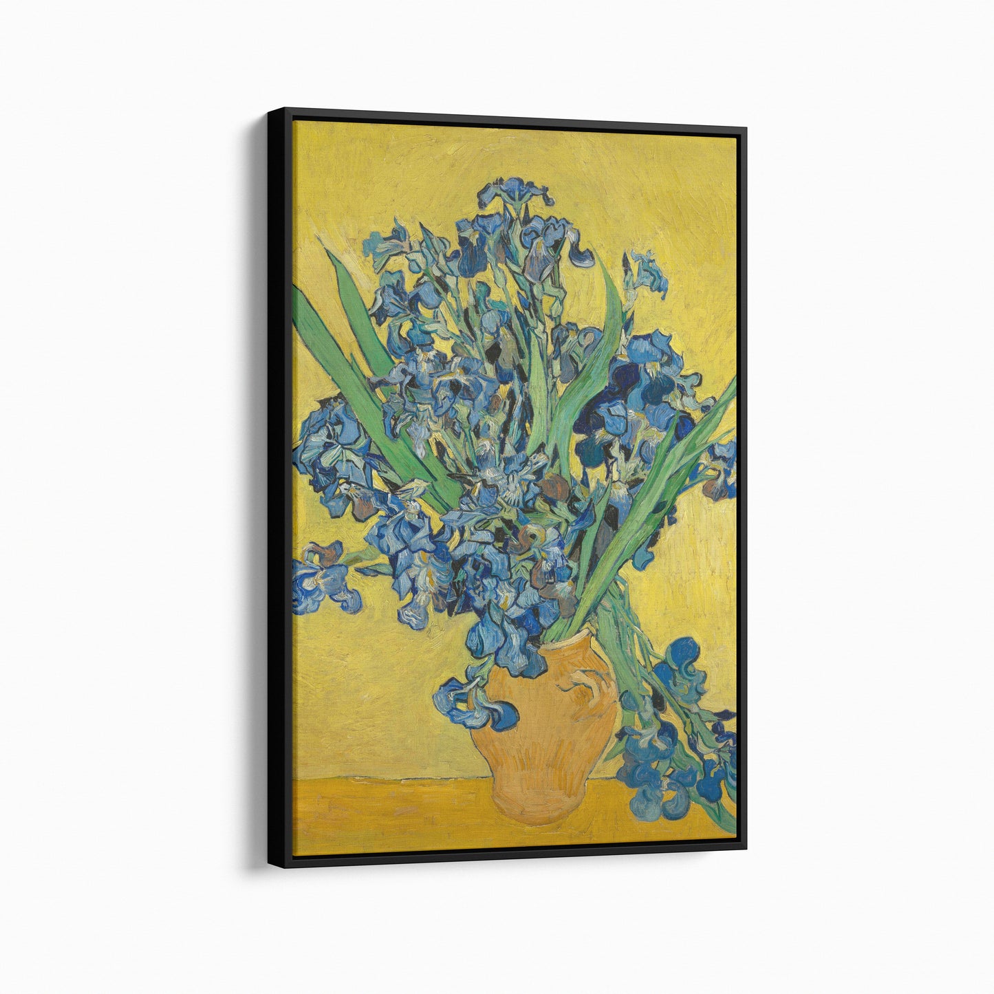 Vase with Irises Against a Yellow Background | Vincent van Gogh | 1889