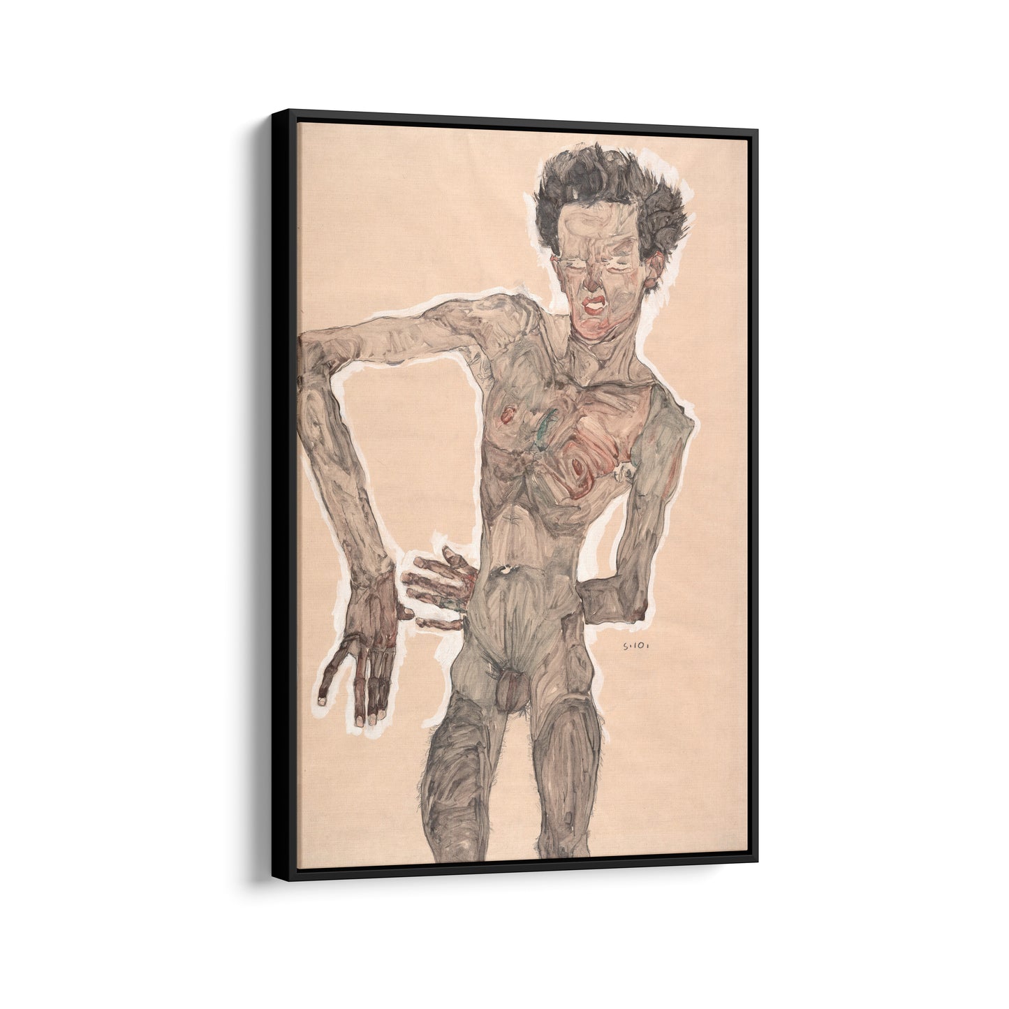 Nude Self-Portrait, Grimacing | Egon Schiele | 1910