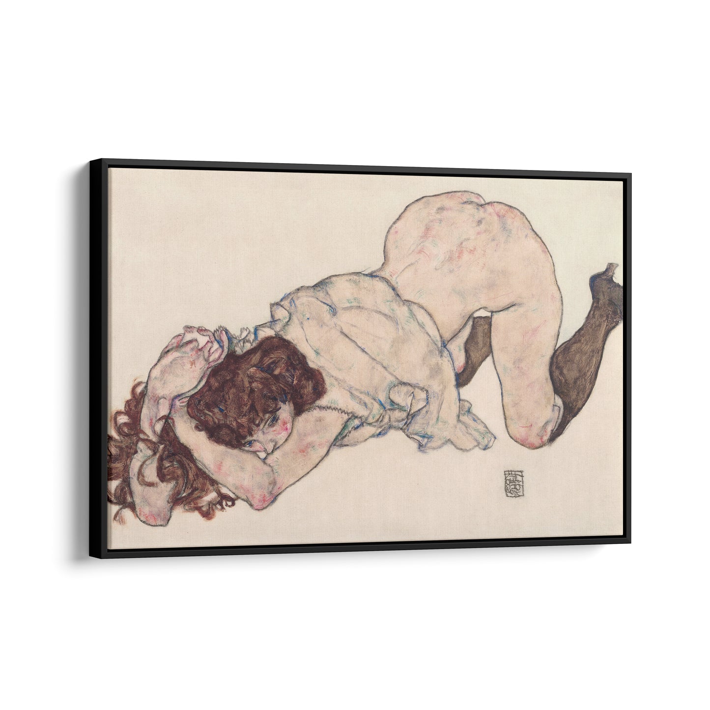 Kneeling girl, Resting on Both Elbows | Egon Schiele | 1917