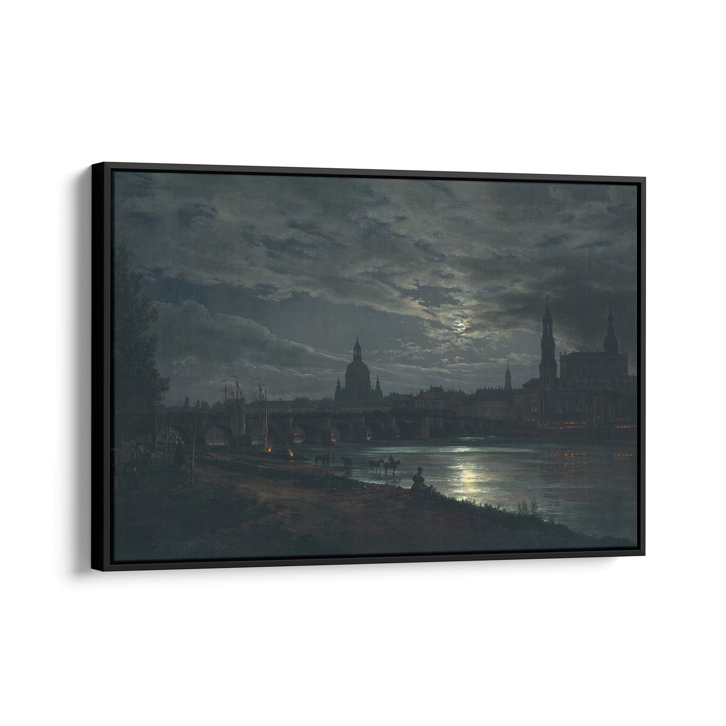 View of Dresden by Moonlight | Johan Christian Dahl | 1839