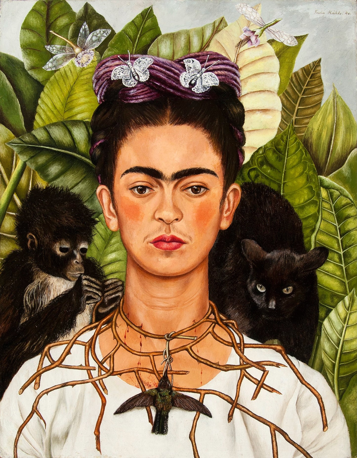 Self-Portrait with Thorn Necklace and Hummingbird | Frida Kahlo | 1940