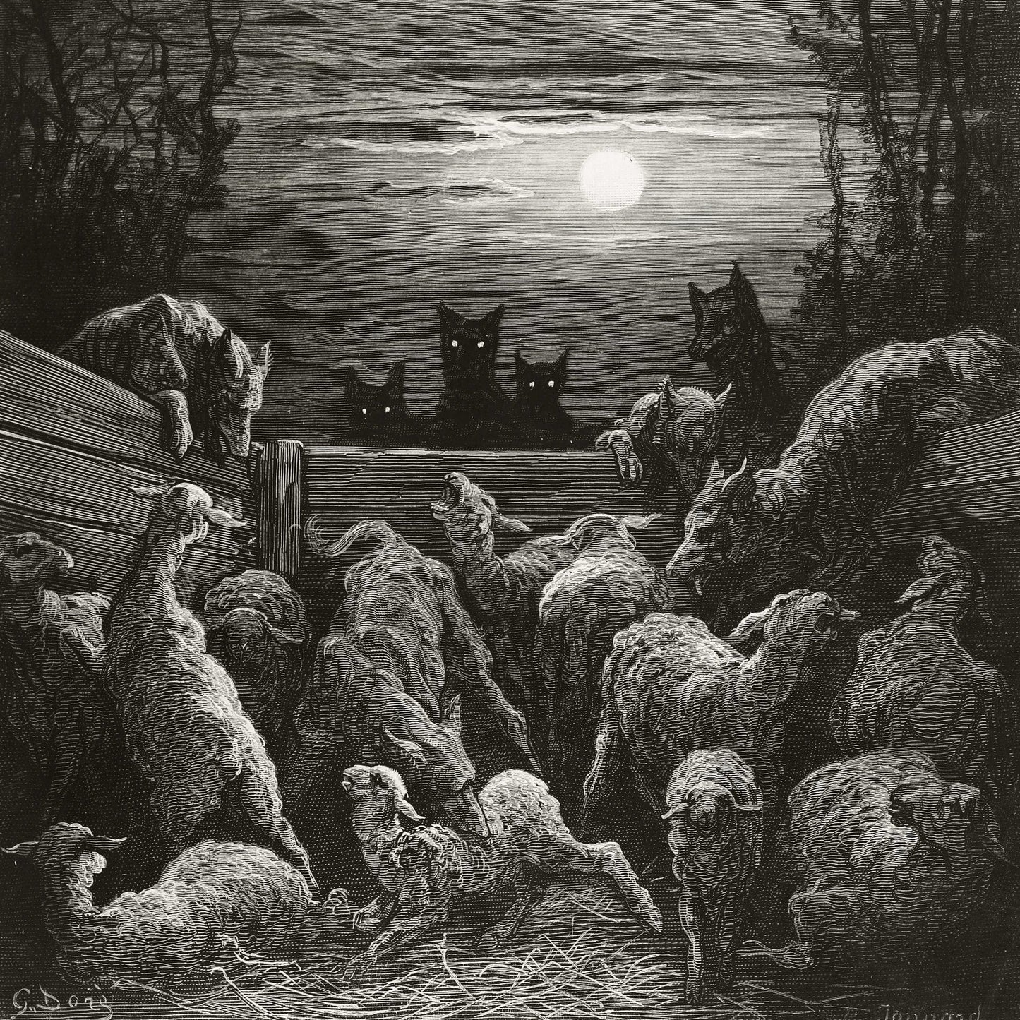 The Wolves and The Sheep | Gustave Doré | 1867